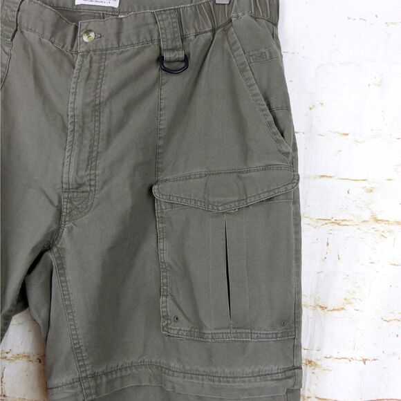 Columbia VTG Y2K Convertible Cargo Pants Mens 36X30 Olive Green Zip Off Cotton - Picture 4 of 13